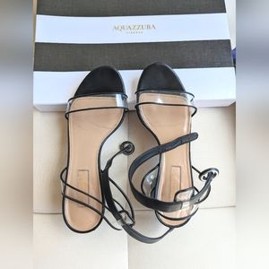 Aquazzura clear straps minimalist sandal size 5